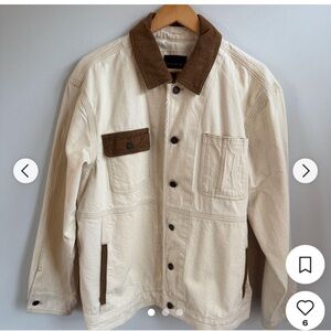 Men’s Banana Republic bomber jacket cream denim
